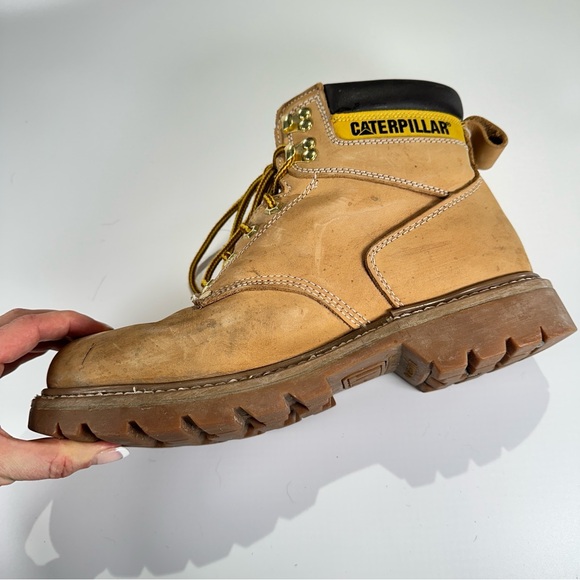 Caterpillar CAT leather work boots men size 9.5 - Picture 6 of 11